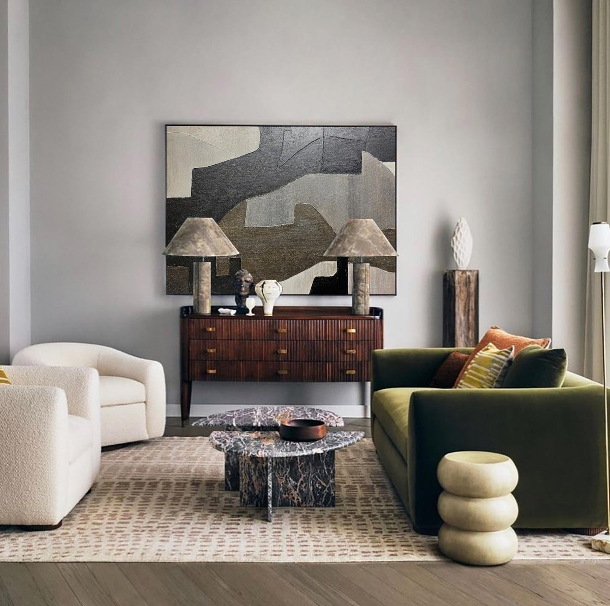 Grey Abstract Painting #ABAH62