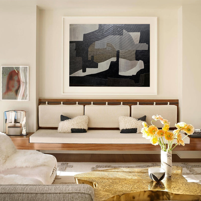 Black And Grey Wall Art Abstract Acrylic Art Canvas Painting For Living Room Painting Ideas On Home Decor