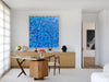 47'' X 47'' Modern Blue Large Wall Art Abstract Square Paintings Artwork In Stock For Sale