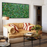 40'' X 30'' Modern Green Large Wall Art Abstract Horizontal Paintings Artwork In Stock For Sale