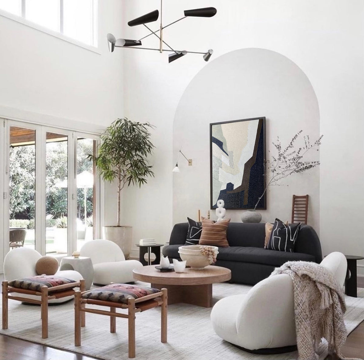 neutral minimalist painting abstract acrylic painting canvas wall art for living room