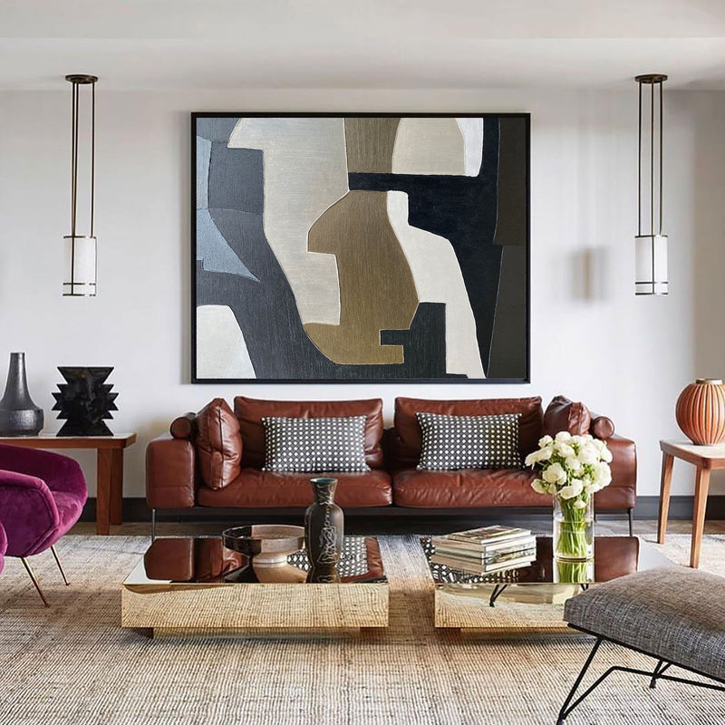  large geometric wall decor painting abstract painting abstract shape art abstract expressionist paintings abstract geometric artabstract shape art