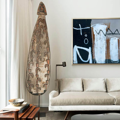Large Abstract Painting Modern Canvas Wall Art Black And Brown Acrylic Painting For Livingroom