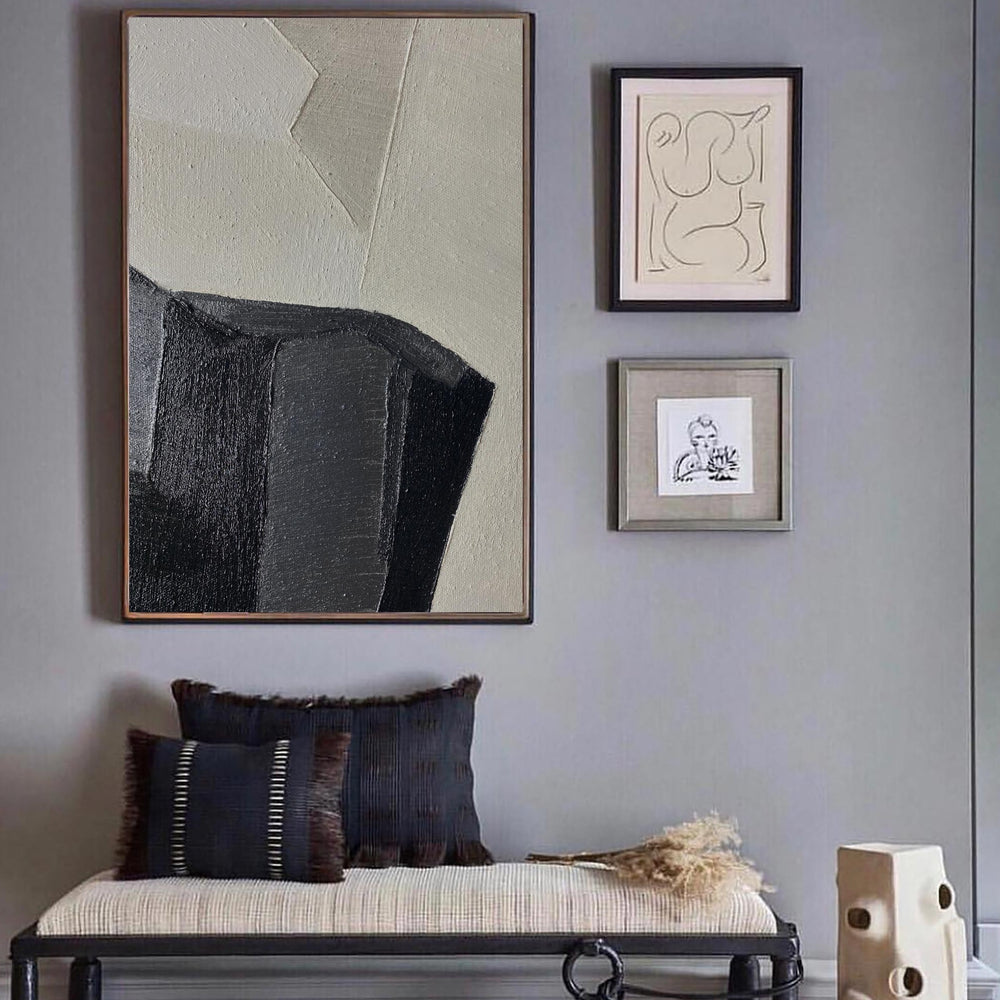 Large Black And Brown Artwork Oversized Geometric Patterns For Wall Painting Wall Art  Large Wall Art