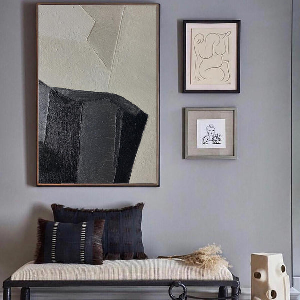 Large Black And Brown Artwork Oversized Geometric Patterns For Wall Painting Wall Art  Large Wall Art