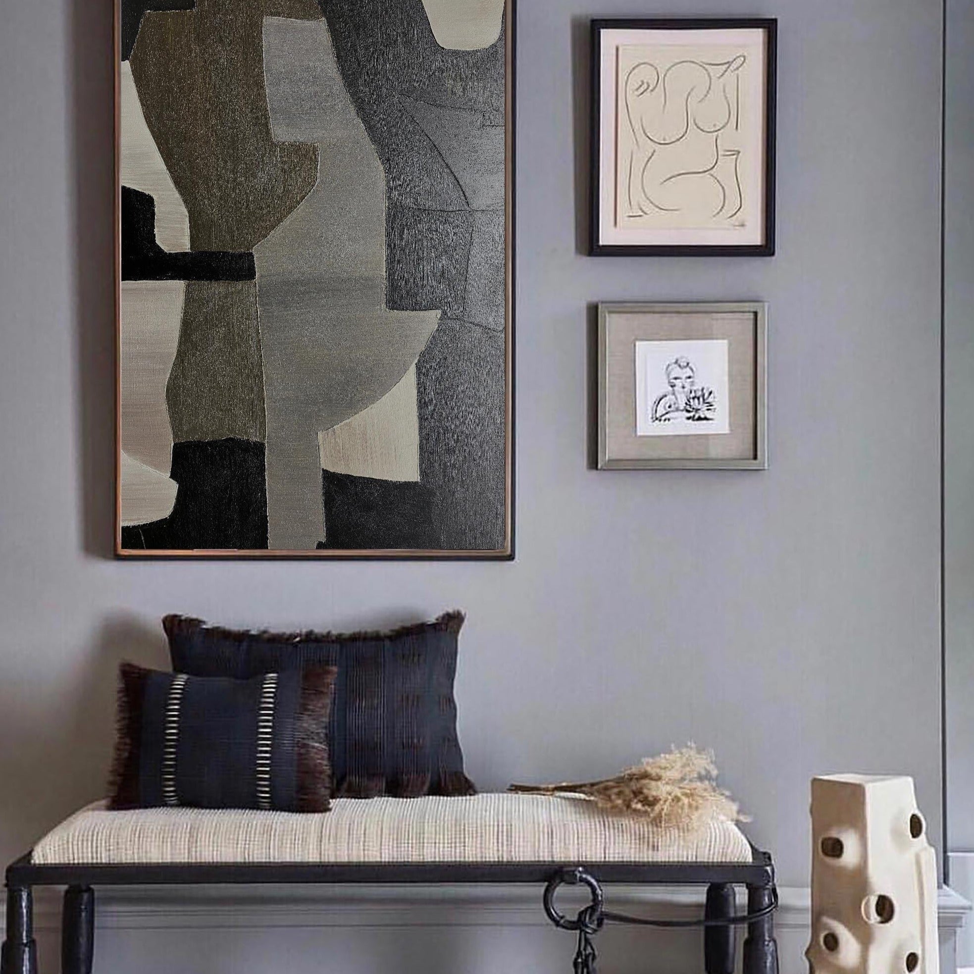 Large Black And Grey Artwork Oversized Framed Wall Art Large Wall Art