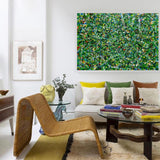 40'' X 30'' Modern Green Large Wall Art Abstract Horizontal Paintings Artwork In Stock For Sale