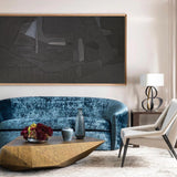 extra large black abstract painting minimalist painting canvas wall art for living room