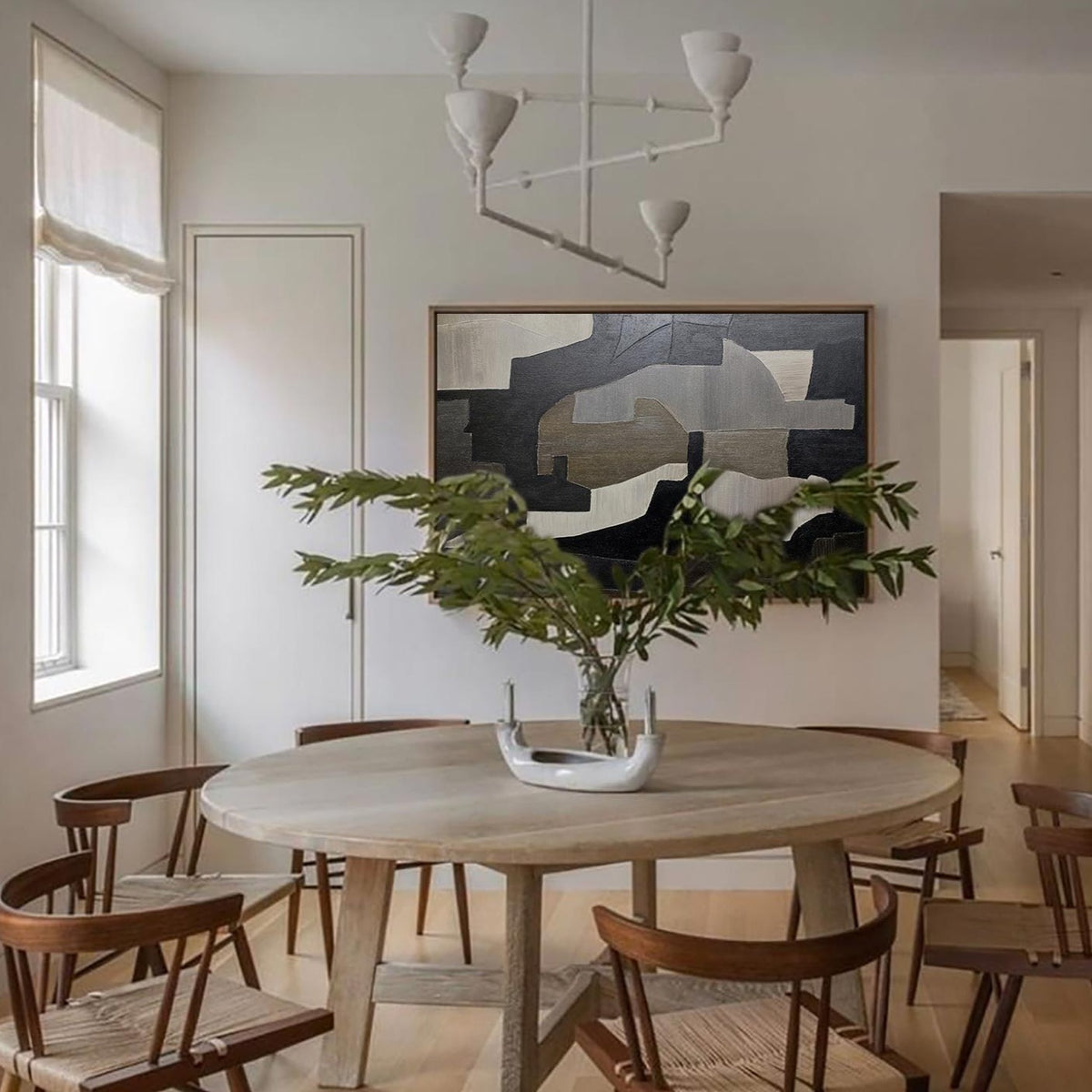 Black And Grey Wall Art Abstract Acrylic Art Canvas Painting For Living Room Painting Ideas On Home Decor