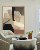 black and brown abstract acrylic painting minimalist wall art canvas painting for living room