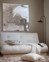 Modern Wabi-sabi Grey Brown Abstract Art Large Abstract Wall Art Painting For Livingroom