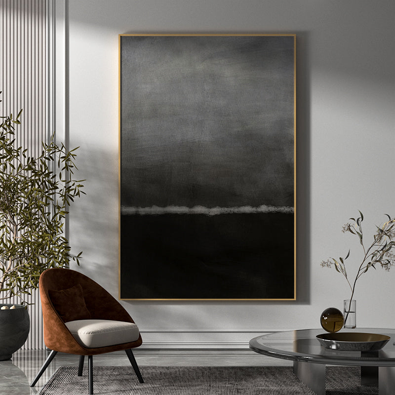 Abstract Dark Grey Canvas Painting Large Original Acrylic Abstract Canvas Art Modern Abstract Painting 