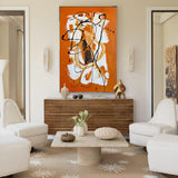 Orange Abstract Painting Oversized Abstract Canvas Art Abstract Interior Painting Modern Abstract Painting Large Canvas Art For Living Room