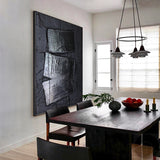 Black wall art 3D Black Minimalitst Art Black Abstract art Black 3D Textured Canvas Painting