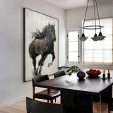 Large Modern Black Horse Painting Wall Art For Living Room Canvas Painting Horse Acrylic Painting
