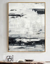 Large Black And White Beach Canvas Wall Art Abstract Ocean Painting