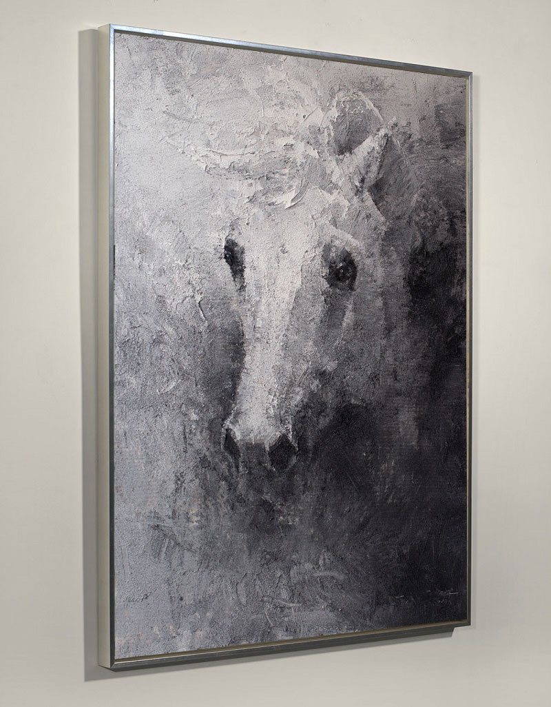 Black White Abstract Horse Painting Original Animal Painting horse Portrait Painting