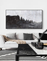 Large Black White Abstract Painting Modern Black Canvas Art Huge Wall Art For Living Room