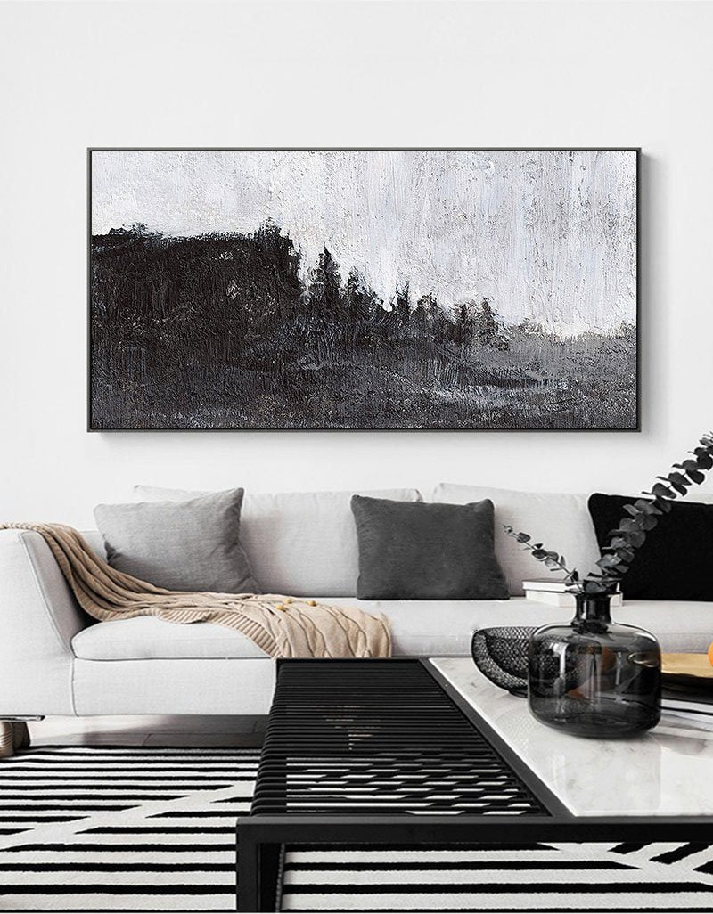 BLACK AND WHITE LANDSCAPE PAINTING
