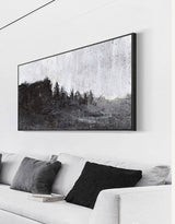 Large Black White Abstract Painting Modern Black Canvas Art Huge Wall Art For Living Room
