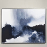Blue White Abstract Landscape Painting Extra Large textured abstract art