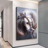 Modern Large White Horse Oil Painting Wild Horse Canvas Art Modern Horse Painting For Sale
