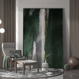 Large Contemporary Art Dark Green Abstract Canvas Art Huge Modern Abstract Paitning For Livingroom