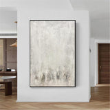Gray And White Wall Art White Minimalist Painting On Canvas Large Canvas Art 