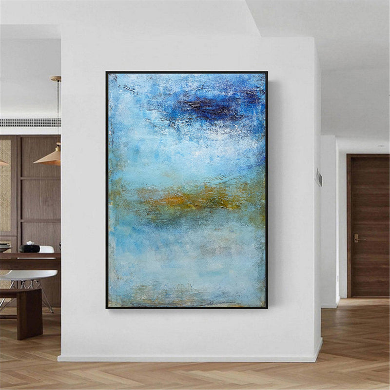 Blue Wave Oil Painting On Canvas Large Abstract Ocean Wall Art Ocean Wave Painting Acrylic Textured Art Blue And Gold Abstract Painting