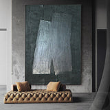  Large Black Abstract Painting Black 3D Textured Painting Minimalist Painting For Sale