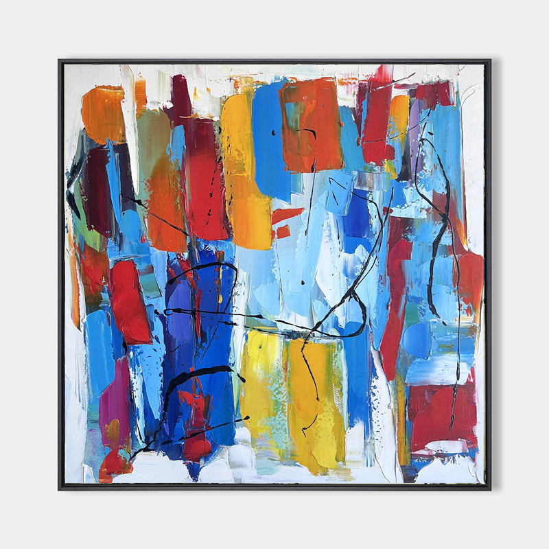 Original Colorful Abstract Art Extra Large Abstract Painting Squares Canvas Painting For Home Decor
