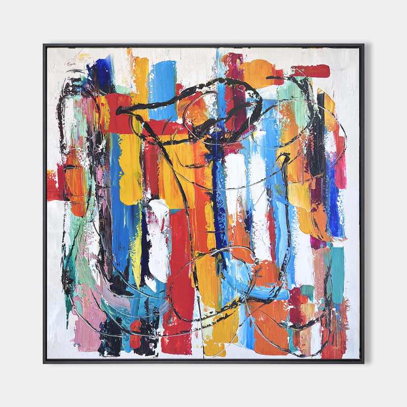 Original Colorful Abstract Art Extra Large Abstract Painting Squares Canvas Painting For Home Decor