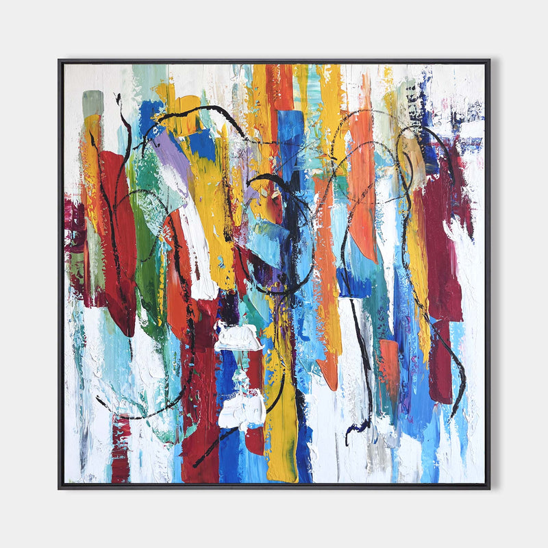 Original Colorful Abstract Art Extra Large Abstract Painting Squares Canvas Painting For Home Decor