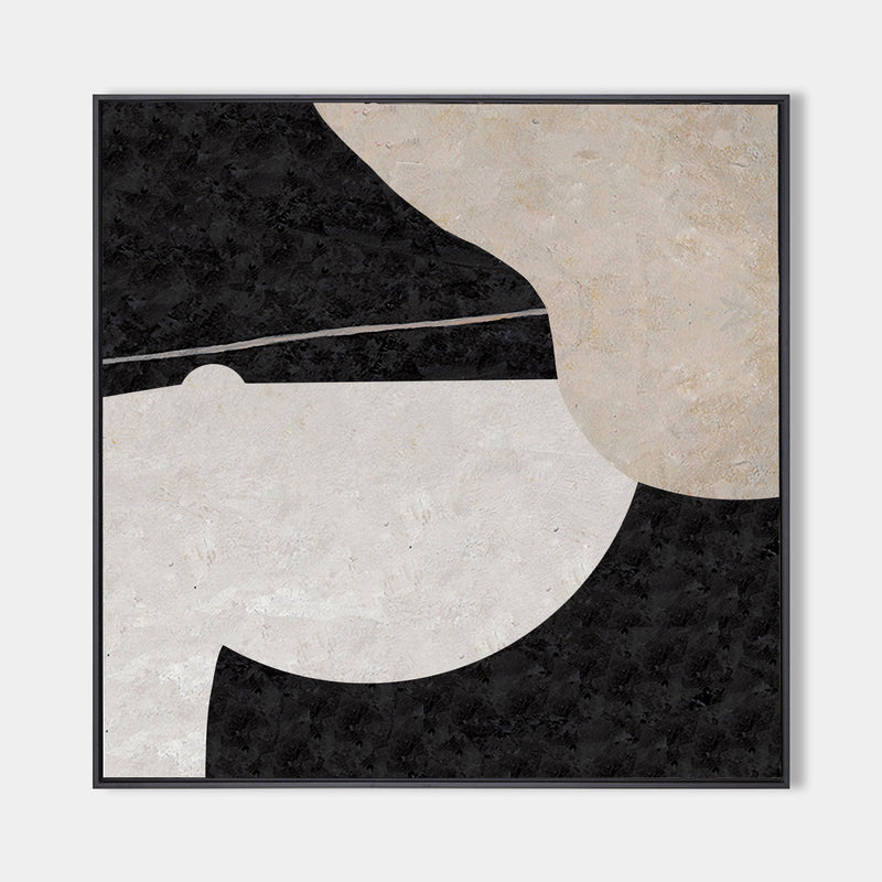 Large Minimalist Art Beige Canvas Wall Art Square Abstract Art