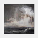 Modern Landscape Painting Oil Painting Black And Dark Grey Wall Art Abstract Beach Art Paintings On Canva