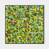 32'' X 32'' Modern Green Large Wall Art Abstract Square Paintings Artwork In Stock For Sale