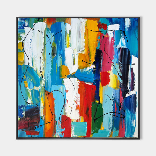 Original Colorful Abstract Art Extra Large Abstract Painting Squares Canvas Painting For Home Decor