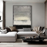 Large Contemporary Abstract Painting Grey Black Abstract Canvas Art Acrylic Painting