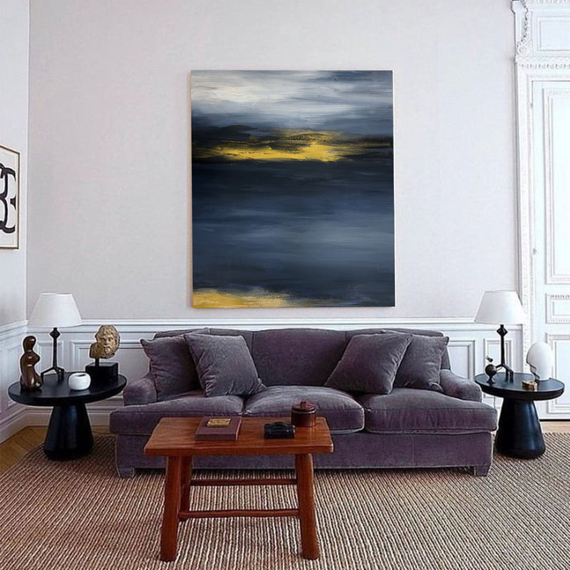 Black Minimalist Painting Modern Abstract Acrylic Painting Livingroom Wall Art For Sale