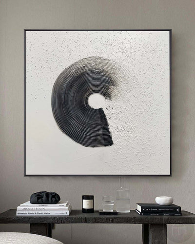 Black And White Abstract Art Painting Minimalist Wall Art Framed Canvas Art | Artexplore