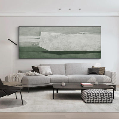 Luxury Textured Abstract Painting Big Canvas Wall Art Large Green Wall Decor