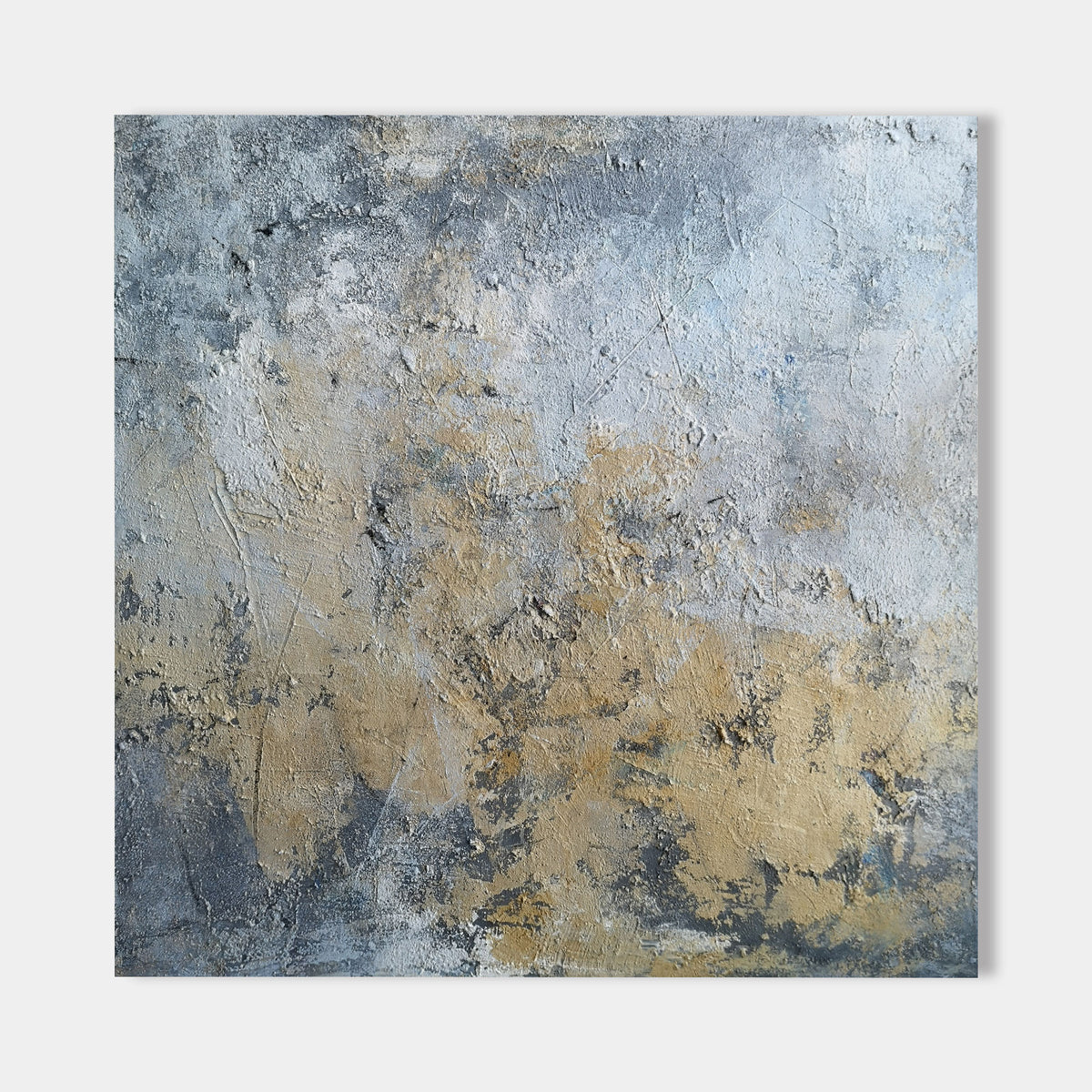 Grey Abstract Painting 40 X 40 #IS11