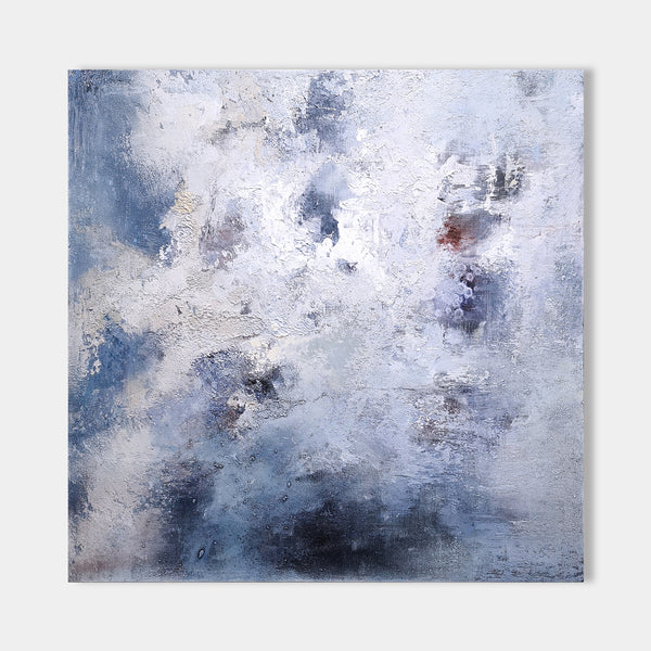 Blue And White Abstract Canvas Art Original Abstract Paintings For Sale 40 x 40 