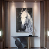 Modern White Horse Painting Canvas Painting Horse Acrylic Painting Large Horse Wall Art For Sale