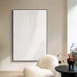 White Minimalist Painting White 3D Textured Painting Large White Abstract Painting Modern abstract painting Living Room Minimalist Art