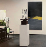 Black Minimalist Wall Art Modern Abstract Large Oil Painting On Canvas Livingroom Wall Art For Sale