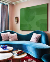 Large Green Abstract Wall Art Minimalist Painting Abstract Acrylic Painting For Livingroom