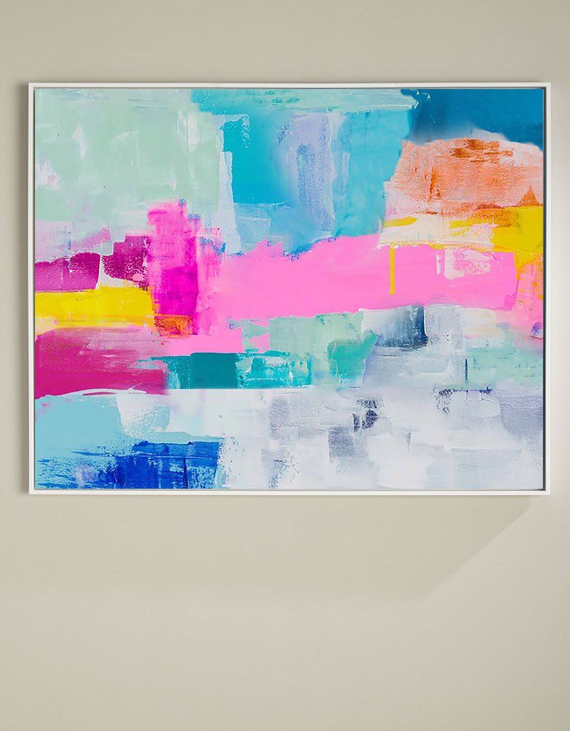 Beautiful Abstract Art Pink And Blue Wall Art Colorful Paintings