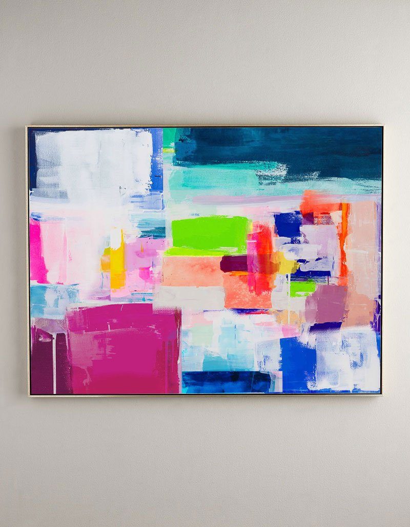 Beautiful Abstract Art Pink And Blue Wall Art Colorful Paintings