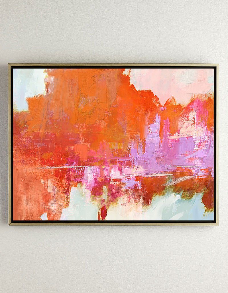 Orange Wall Art Canvas Large Contemporary Wall Art Colorful Artwork